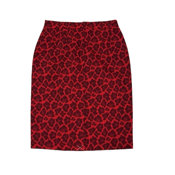 NWT Talbots Red Leopard Print Skirt - Picture 2 of 5